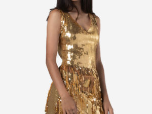 Gold night party dress